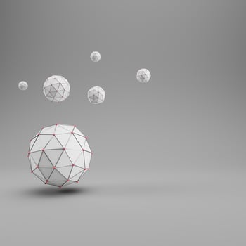 Abstract geometric shapes on gray background with copy space photo
