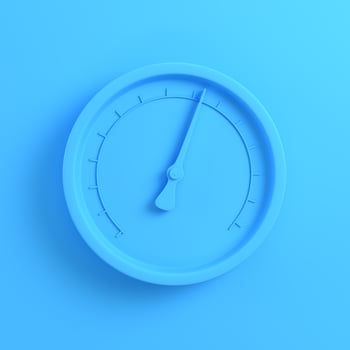 Gauge on bright blue background photo