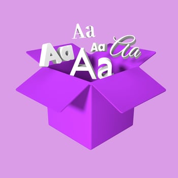 Stylized 3D Font Box Illustration photo