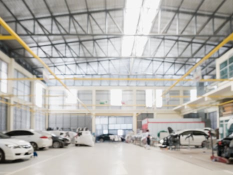 Car repair service centre blurred background photo