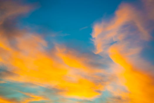 Blurred background. Blue sky and white fluffy clouds. photo