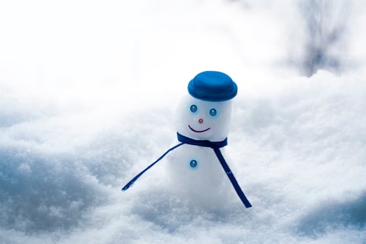 happy snowman. Winter landscape. Merry christmas and happy new year greeting card photo