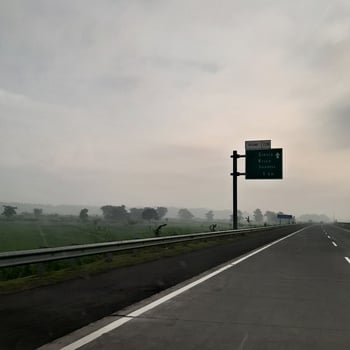 A foggy day on highways photo