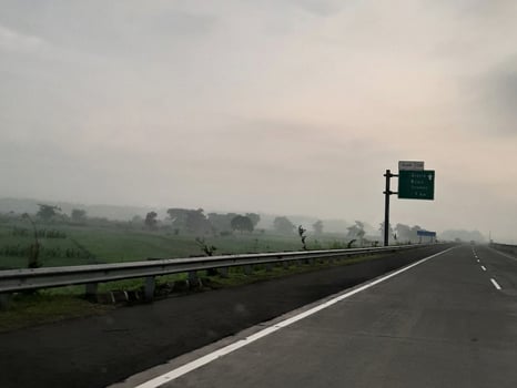 A foggy day on highways photo