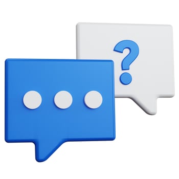 3d rendering support chat blue and white isolated photo