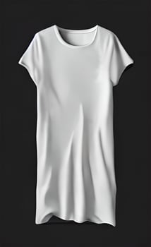 White Color Slim Fit Short Sleeve long body T-shirt Mockup photo