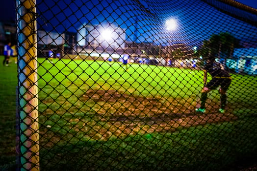 football goal net with blur background photo