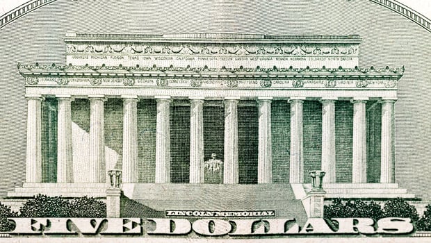 American dollars, close-up photo
