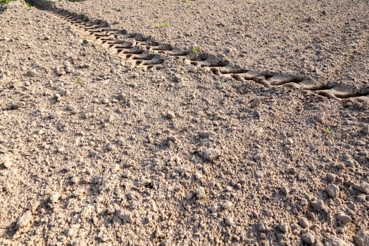 plowed land, close-up photo