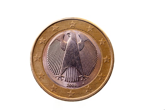 coin worth one euro photo