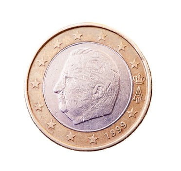 coin worth one euro photo
