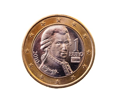coin worth one euro photo