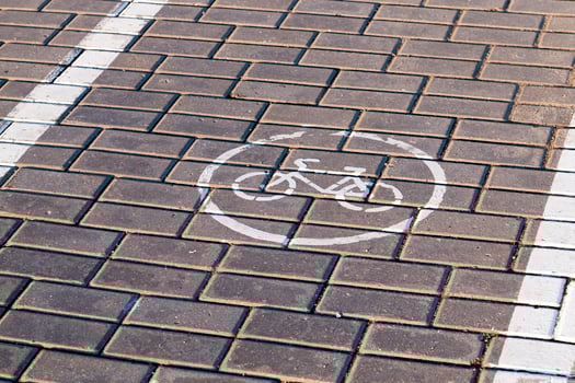 road markings, close-up photo