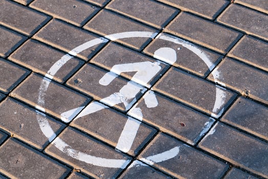 road markings, close-up photo