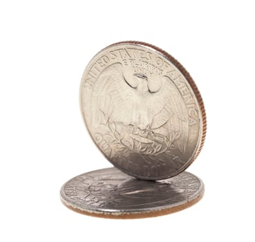 coin in a quarter of the US dollar photo