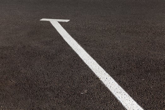 road markings, close-up photo