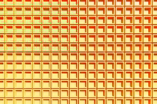 3d illustration of orange wall stripes . Set of squares on monocrome background, pattern. Geometry  background, pattern photo
