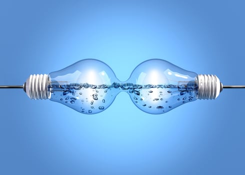 Light bulbs with liquid photo