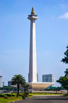 Central Jakarta, Jakarta, Indonesia, May 16th 2022. The national monument of Indonesia called Monas. photo