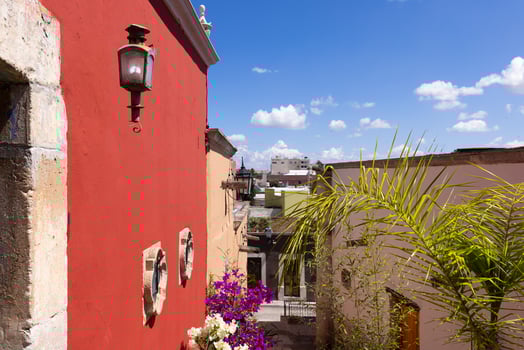 Durango, Victoria de Durango colonial and colorful historic city center near central Plaza de Armas and Cathedral Basilica photo
