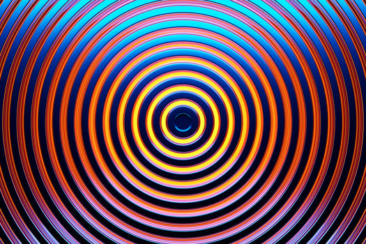 3D rendering abstract colorful  round fractal, portal. Round spiral. photo