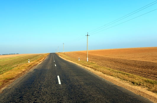small road, Belarus photo