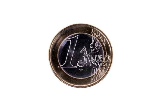 European cents, close-up photo