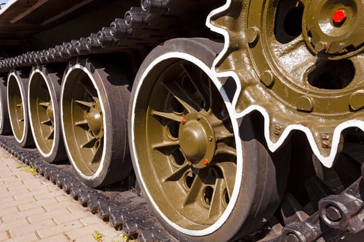tank wheels close up photo