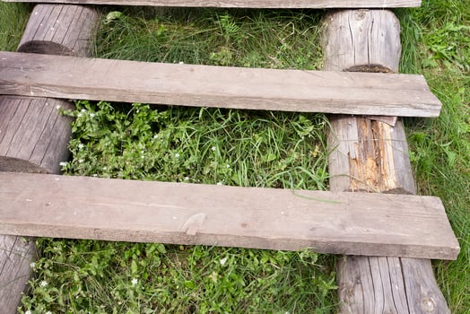 Old wooden ladder photo