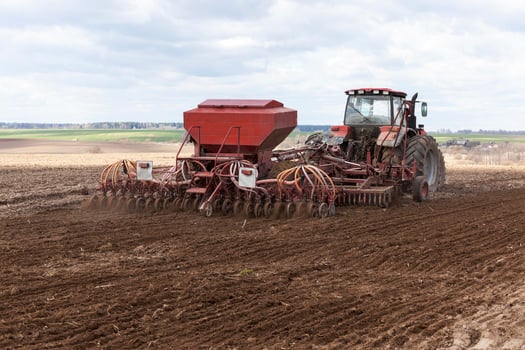 sowing of cereals. Spring photo