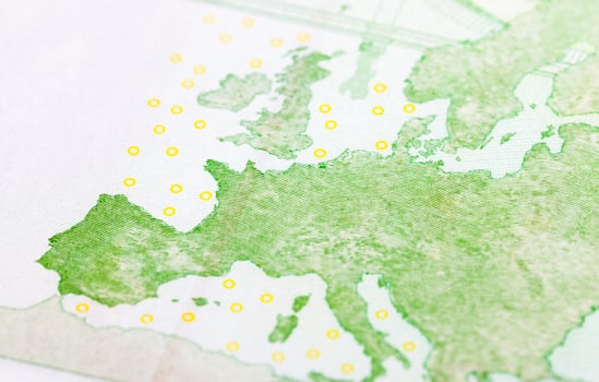 hundred European euro, close up photo