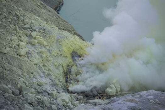 Kawah Ijen Volcano in East Java , Indonesia photo