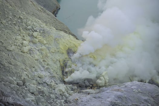 Kawah Ijen Volcano in East Java , Indonesia photo