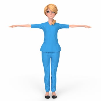 3d rendered illustration of a nurse girl photo