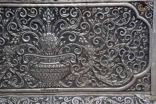 silver wall ,Thai traditional photo