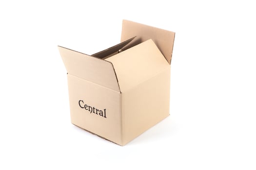 Cardboard box. Front View photo
