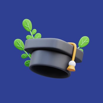 3d rendering of graduation hat icon illustration, back to school photo