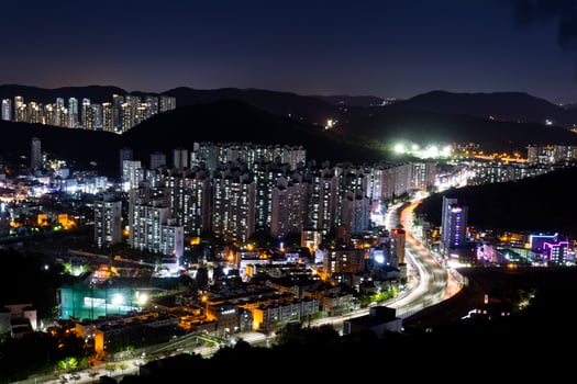 the spectacular night view of Anyang. photo