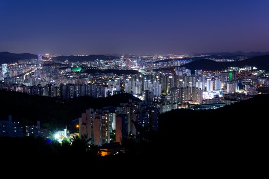 the spectacular night view of Anyang. photo