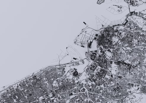 big city top view. illustration of the card in a casual graphic design. fragment Mumbai 3d render photo