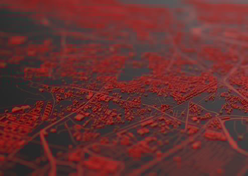 Big city . illustration in casual graphic cross-black design. fragments of Singapore 3d render photo