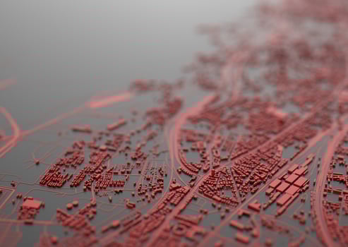 Big city . illustration in casual graphic cross-black design. fragments of Singapore 3d render photo
