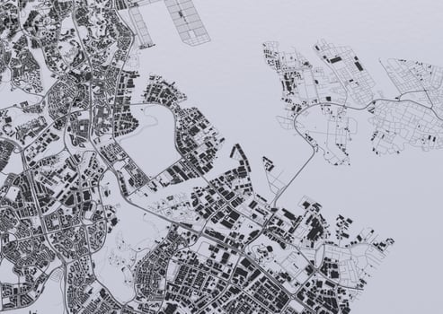 big city top view. illustration of the card in a casual graphic design. fragment Mumbai 3d render photo