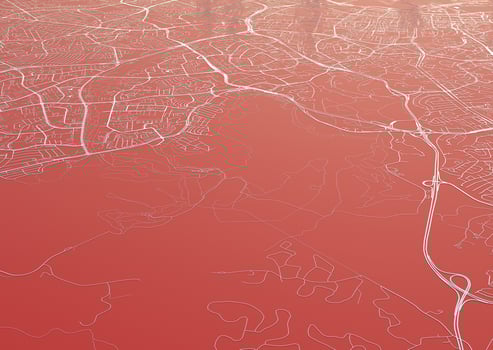 big city top view. illustration in casual graphic design. fragment hong kong 3d render photo