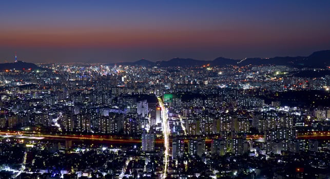 the night view of the seoul photo