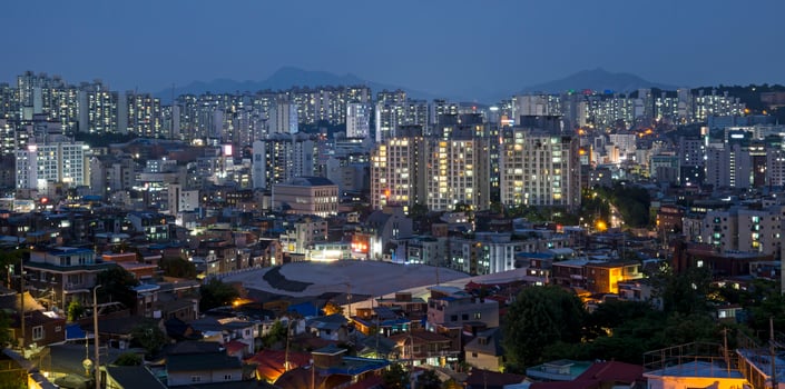 Night view of Hyehwa-dong, Seoul, Korea photo