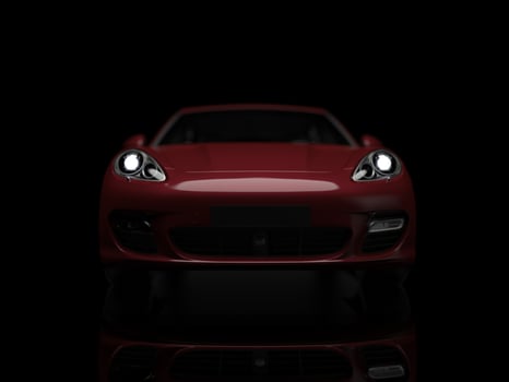 sports car on a dark background photo