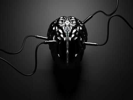 Artificial Intelligence. color golden brain image photo