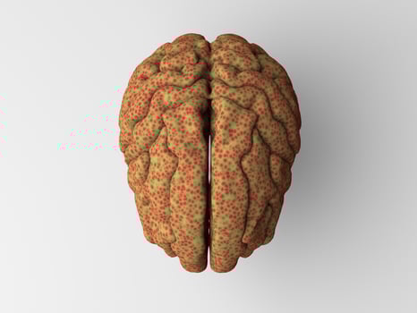 Artificial Intelligence. color golden brain image photo