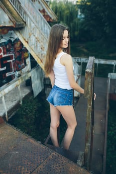 young beautiful girl posing photo